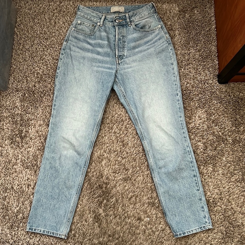 Everlane Curvy 90’s Cheeky Straight Jeans Light Wash Sz 27 Organic Cotton